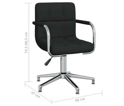 Grozāms Virtuves Krēsls, Melns Audums Vidaxl