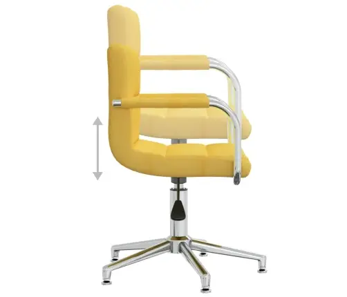 Grozāms Virtuves Krēsls, Sinepju Dzeltens Audums Vidaxl