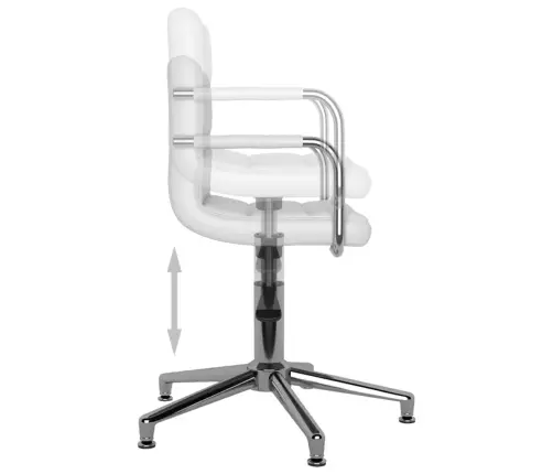 Grozāmi Virtuves Krēsli, 4 Gab., Balta Mākslīgā Āda Vidaxl