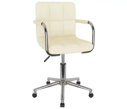 Grozāms Virtuves Krēsls, Krēmkrāsas Audums Vidaxl