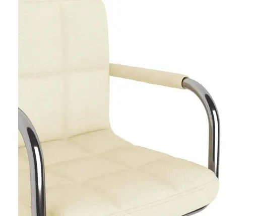 Grozāms Virtuves Krēsls, Krēmkrāsas Audums Vidaxl