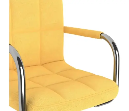 Grozāms Virtuves Krēsls, Sinepju Dzeltens Audums Vidaxl