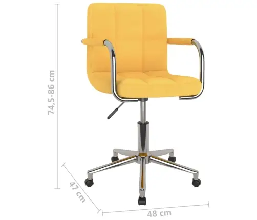 Grozāms Virtuves Krēsls, Sinepju Dzeltens Audums Vidaxl