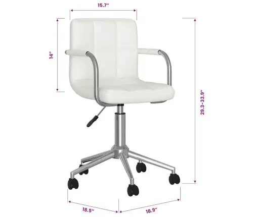 Grozāms Virtuves Krēsls, Balta Mākslīgā Āda Vidaxl