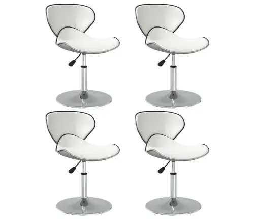 Virtuves Krēsli, 4 Gab., Balta Mākslīgā Āda Vidaxl