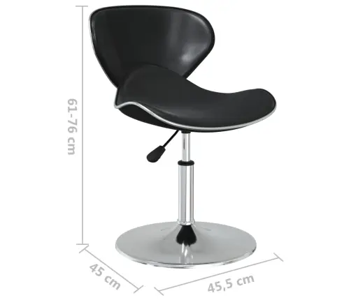 Virtuves Krēsli, 4 Gab., Melna Mākslīgā Āda Vidaxl