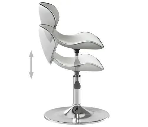 Virtuves Krēsls, Balta Mākslīgā Āda Vidaxl