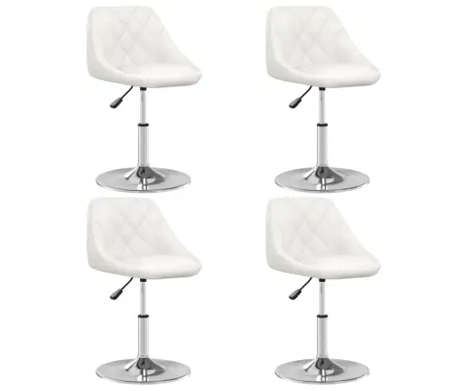 Virtuves Krēsli, 4 Gab., Balta Mākslīgā Āda Vidaxl