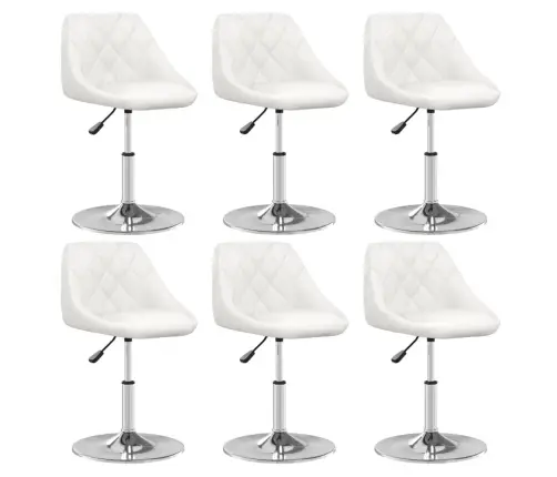 Virtuves Krēsli, 6 Gab., Balta Mākslīgā Āda Vidaxl