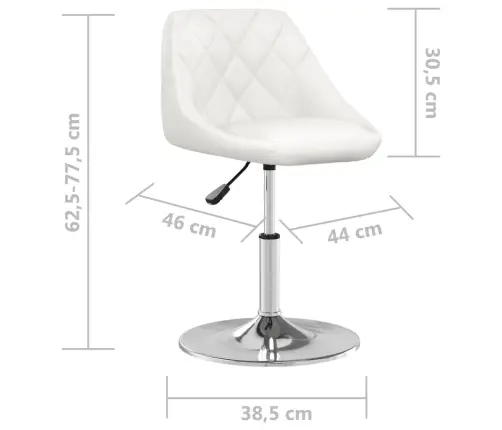 Virtuves Krēsli, 6 Gab., Balta Mākslīgā Āda Vidaxl