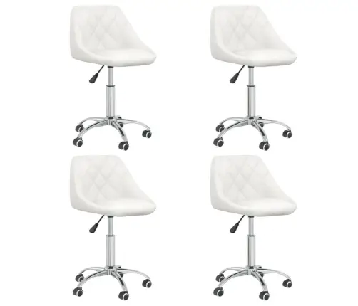 Grozāmi Virtuves Krēsli, 4 Gab., Balta Mākslīgā Āda Vidaxl
