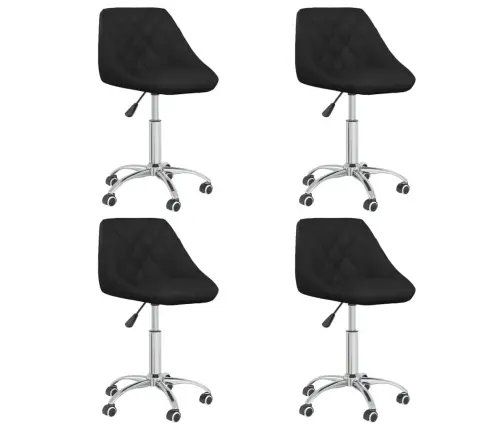 Pöörlevad Söögitoolid 4 Tk, Must, Kunstnahk