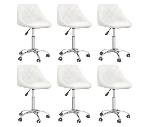 Grozāmi Virtuves Krēsli, 6 Gab., Balta Mākslīgā Āda Vidaxl