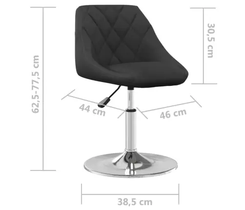 Pöörlevad Söögitoolid 4 Tk, Must, Samet