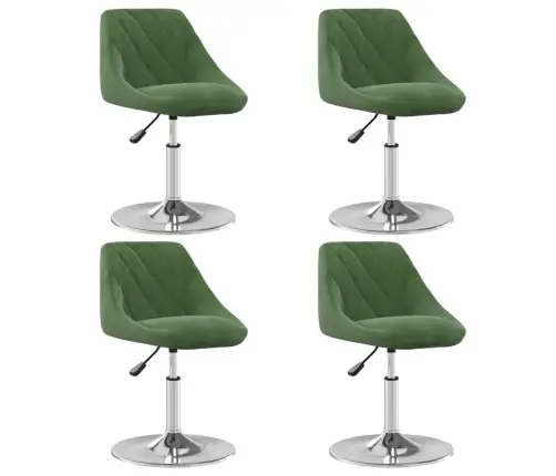 Grozāmi Virtuves Krēsli, 4 Gab., Tumši Zaļš Samts Vidaxl