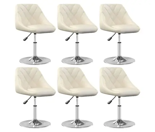 Grozāmi Virtuves Krēsli, 6 Gab., Krēmkrāsas Samts Vidaxl