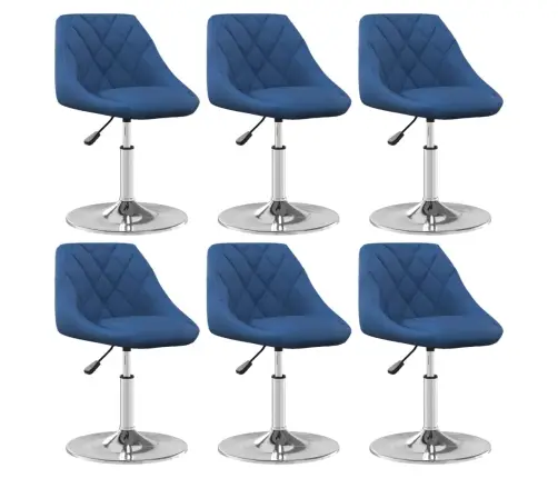 Grozāmi Virtuves Krēsli, 6 Gab., Zils Samts Vidaxl