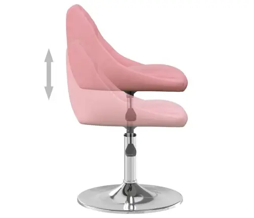 Pasukamos Valgomojo Kėdės, 6Vnt., Rožinės Spalvos, Aksomas Pasukamos Valgomojo Kėdės, 6Vnt., Rožinės Spalvos, Aksomas