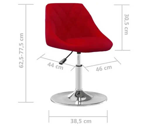 Pöörlevad Söögitoolid 6 Tk, Veinipunane, Samet