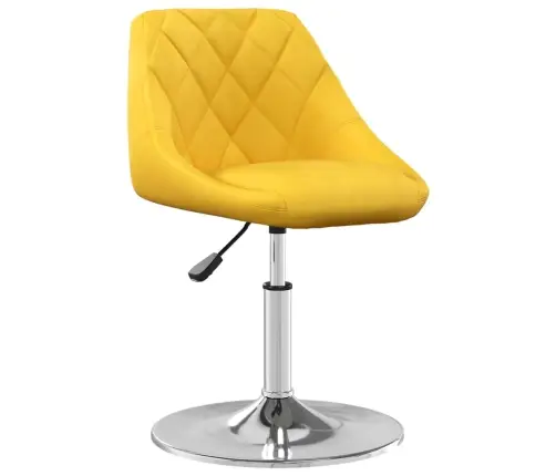 Pasukamos Valgomojo Kėdės, 6Vnt., Garstyčių Geltonos, Aksomas Pasukamos Valgomojo Kėdės, 6Vnt., Garstyčių Geltonos, Aksomas