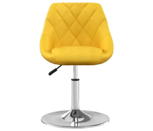 Pasukamos Valgomojo Kėdės, 6Vnt., Garstyčių Geltonos, Aksomas Pasukamos Valgomojo Kėdės, 6Vnt., Garstyčių Geltonos, Aksomas