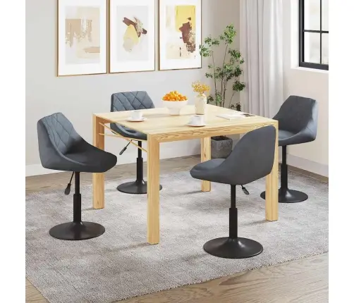 Pööratavad Söögitoolid 4 Tk, Tumehall, Samet