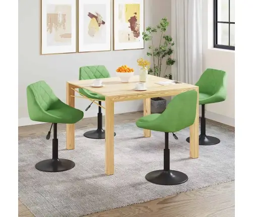 Grozāmi Virtuves Krēsli, 4 Gab., Gaiši Zaļš Samts Vidaxl