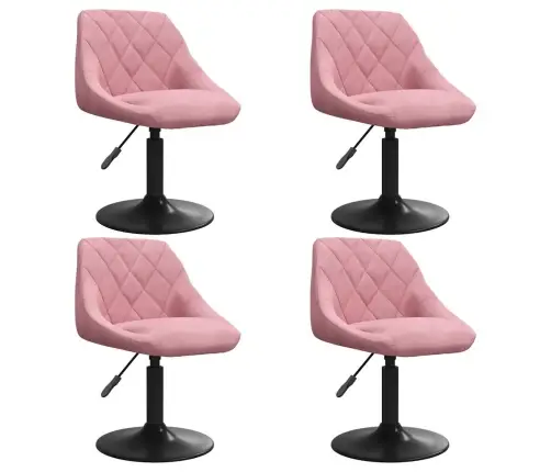 Pöörlevad Söögitoolid 4 Tk, Roosa, Samet