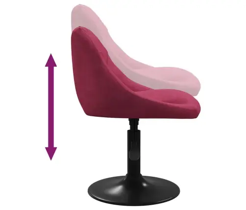 Grozāmi Virtuves Krēsli, 4 Gab., Vīnsarkans Samts Vidaxl
