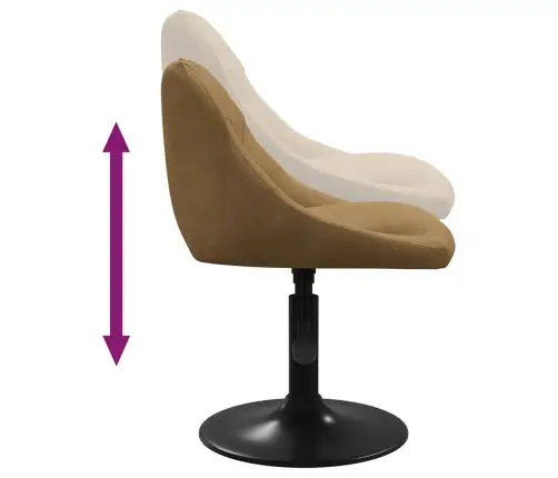 Grozāmi Virtuves Krēsli, 6 Gab., Brūns Samts Vidaxl