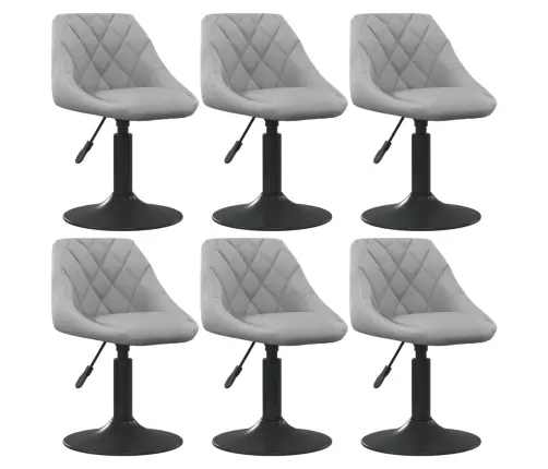 Grozāmi Virtuves Krēsli, 6 Gab., Gaiši Pelēks Samts Vidaxl