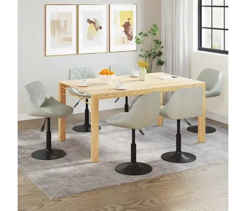 Grozāmi Virtuves Krēsli, 6 Gab., Gaiši Pelēks Samts Vidaxl