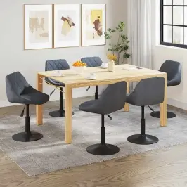 Pööratavad Söögitoolid 6 Tk, Tumehall, Samet