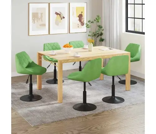 Grozāmi Virtuves Krēsli, 6 Gab., Gaiši Zaļš Samts Vidaxl