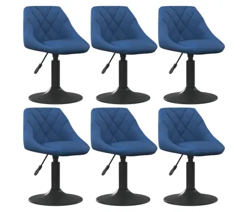 Grozāmi Virtuves Krēsli, 6 Gab., Zils Samts Vidaxl