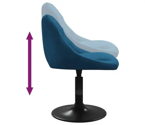 Grozāmi Virtuves Krēsli, 6 Gab., Zils Samts Vidaxl