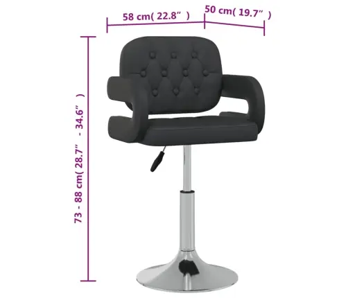 Pöörlevad Söögitoolid 4 Tk, Must, Kunstnahk