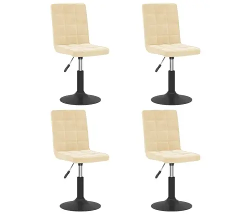 Grozāmi Virtuves Krēsli, 4 Gab., Krēmkrāsas Samts Vidaxl