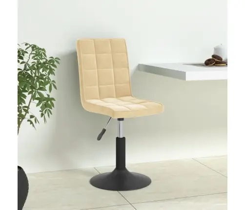 Grozāmi Virtuves Krēsli, 4 Gab., Krēmkrāsas Samts Vidaxl