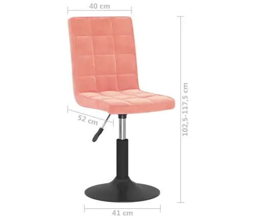 Grozāmi Virtuves Krēsli, 4 Gab., Rozā Samts Vidaxl