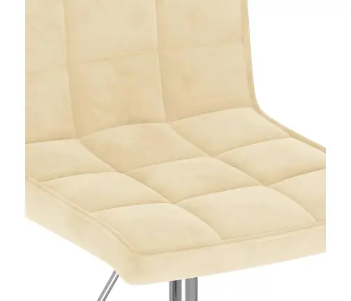 Grozāmi Virtuves Krēsli, 6 Gab., Krēmkrāsas Samts Vidaxl