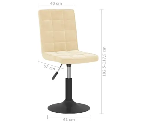 Grozāmi Virtuves Krēsli, 6 Gab., Krēmkrāsas Samts Vidaxl
