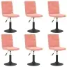 Grozāmi Virtuves Krēsli, 6 Gab., Rozā Samts Vidaxl
