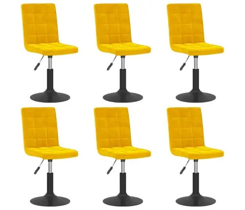 Pöörlevad Söögitoolid 6 Tk Sinepikollane Samet