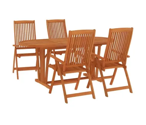 Sodo Valgomojo Komplektas, 5 Dalių, Eukalipto Medienos Masyvas