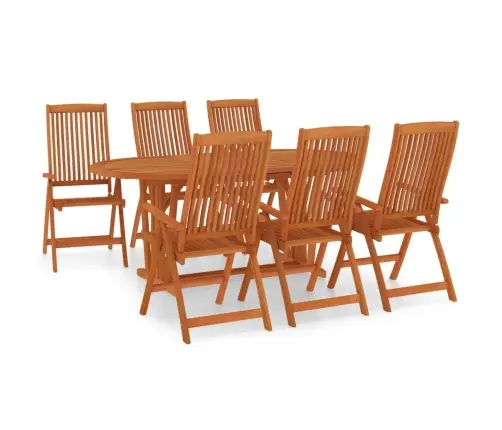 Sodo Valgomojo Komplektas, 7 Dalių, Eukalipto Medienos Masyvas