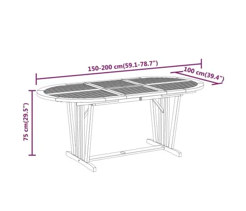 Sodo Valgomojo Komplektas, 7 Dalių, Eukalipto Medienos Masyvas