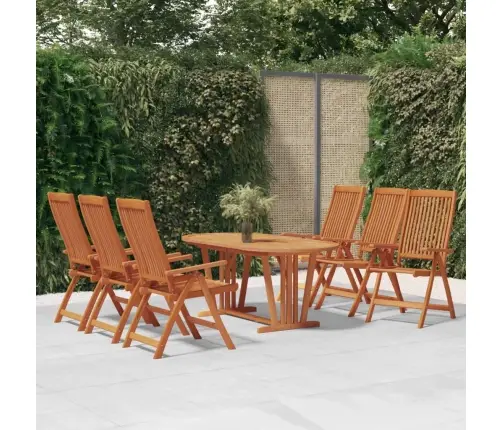 Sodo Valgomojo Komplektas, 7 Dalių, Eukalipto Medienos Masyvas