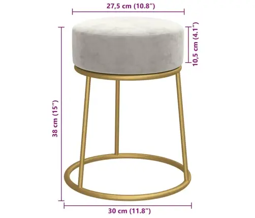 Apaļš Krēsls, Gaiši Pelēks Samts Vidaxl