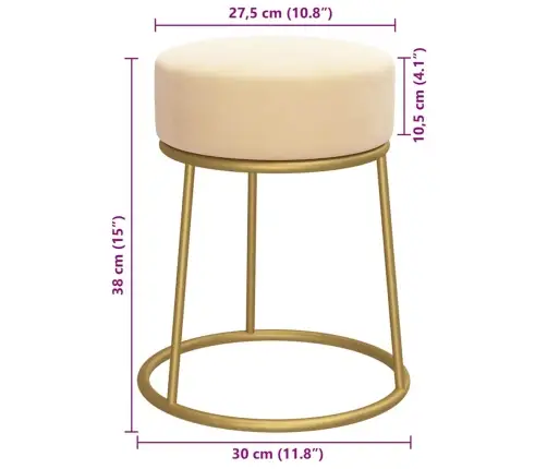 Pufas, Abrikosų Spalvos, Aksomas, Apskritas